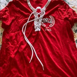 UNLV lace up Victoria’s Secret pink Shirt